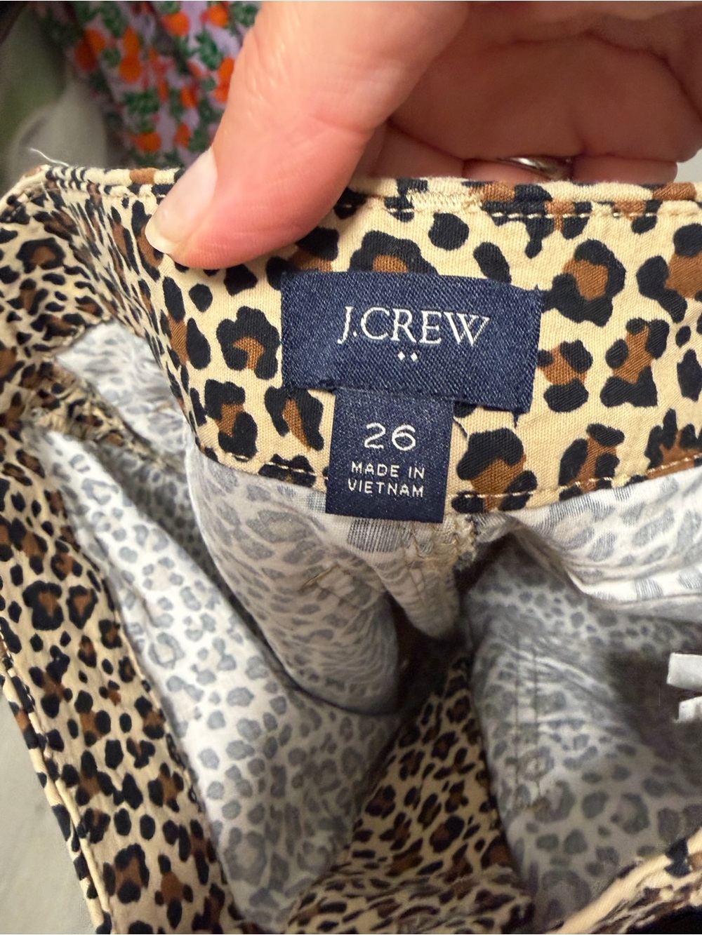 J. Crew Factory Leopard Print Lizzie Wide Leg Patch Pocket Pants SZ 26 Like New! - Picture 5 of 6